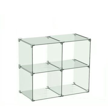 4 Way Glass Cube Display (300mm x 300mm Glass)