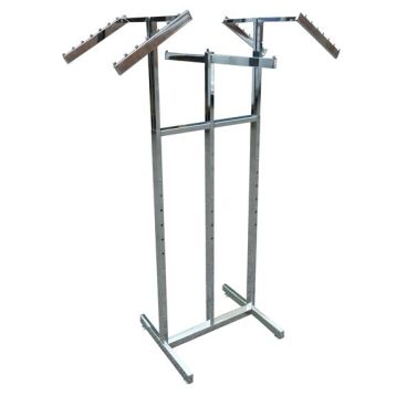 ADJUSTABLE CHROME 6 MIXED ARM GARMENT RAIL