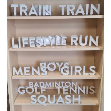 Used Acrylic Signs (Train / Run / Boys)