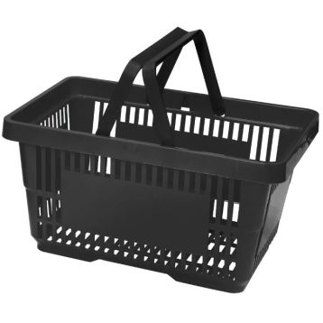 Black Plastic Shopping Baskets - 21 Litre