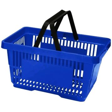 Blue Plastic Shopping Baskets - 21 Litre