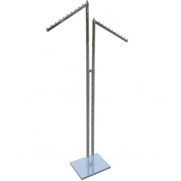 ADJUSTABLE CHROME 2 ARM SLOPING BALL GARMENT RAIL 