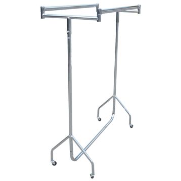 DOUBLE SIDED CHROME HEAVY DUTY GARMENT RAIL