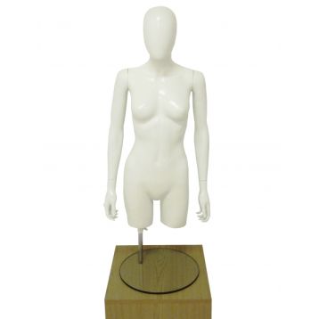 Gloss White Egghead Torso Mannequin Adjustable Stand Included