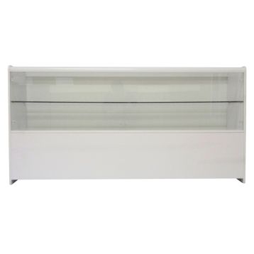 ECONOMY SELF ASSEMBLY : 1/2 GLASS COUNTER : 1800mm WHITE 1507
