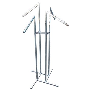 ADJUSTABLE CHROME 4 SLOPING BALL ARM GARMENT RAIL