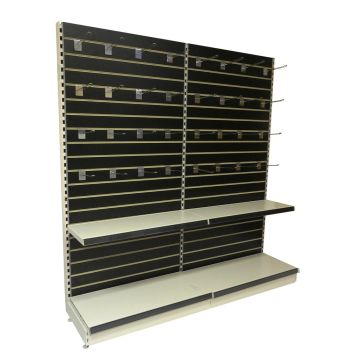 Wall Shelving : 1000mm Black Slatwall 2 x Joining Bays