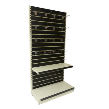 Wall Shelving : 1000mm Black Slatwall 1 x Single Bay