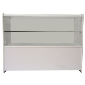 ECONOMY SELF ASSEMBLY : 1/2 GLASS COUNTER : 1200mm WHITE 1505