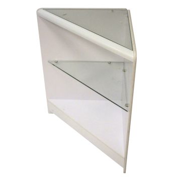 Economy Self Assembly Triangle 1/2 Glass Corner White 1519