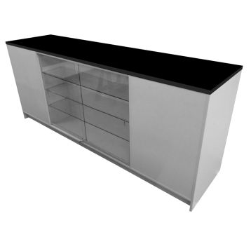 Solid Counter with Glass Front Display