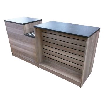 Convenience Store Counter With Slatwall, Basket Well & Drawers (SFSC9)