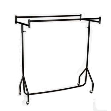 DOUBLE SIDED BLACK HEAVY DUTY CENTRE GARMENT RAIL