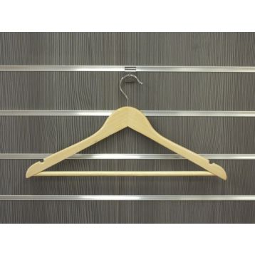 WOODEN COAT HANGER WITH BAR AND NOTCHES - 1007