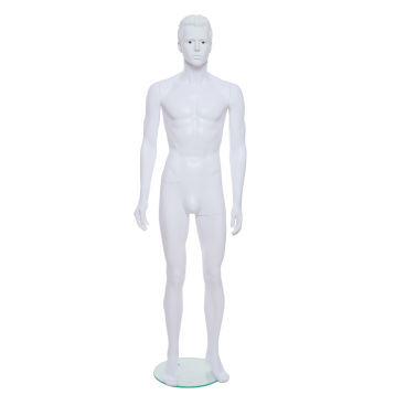 Male Mannequin Matt White Moulded Hair