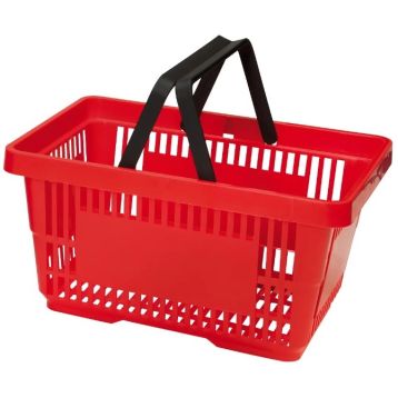 Red Plastic Shopping Baskets - 21 Litre