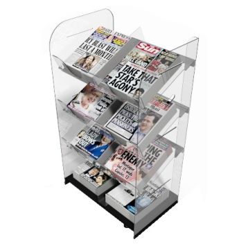 Mobile 8 Title Acrylic Newspaper Display Stand