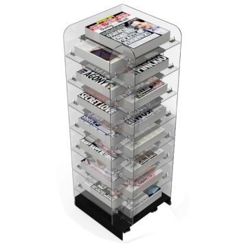 Mobile 15 Title Acrylic Crisscross Newspaper Display Stand