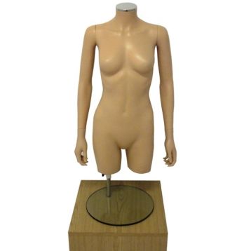 Female Torso Mannequin With Arms And Stand - Flesh Tone
