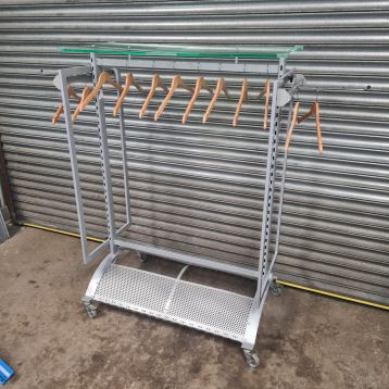 Used 4 Sided Clothing Unit With Shoe Shelf & Perspex Top