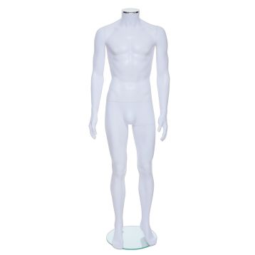 Male Mannequin Matt White Headless