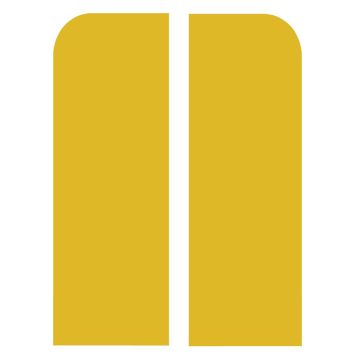 Yellow Ungrooved End Panels For Wall / End Unit (1420mm x 490mm)