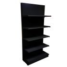Black Retail Wall Shelving 1000mm Wide - Starter Unit - 2100mm High With 370mm Base Shelf