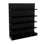 Black Retail Wall Shelving 2 x 665mm  Joining Units
