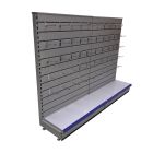 2 x 1000mm Silver Joining Low Wall Shelving Units